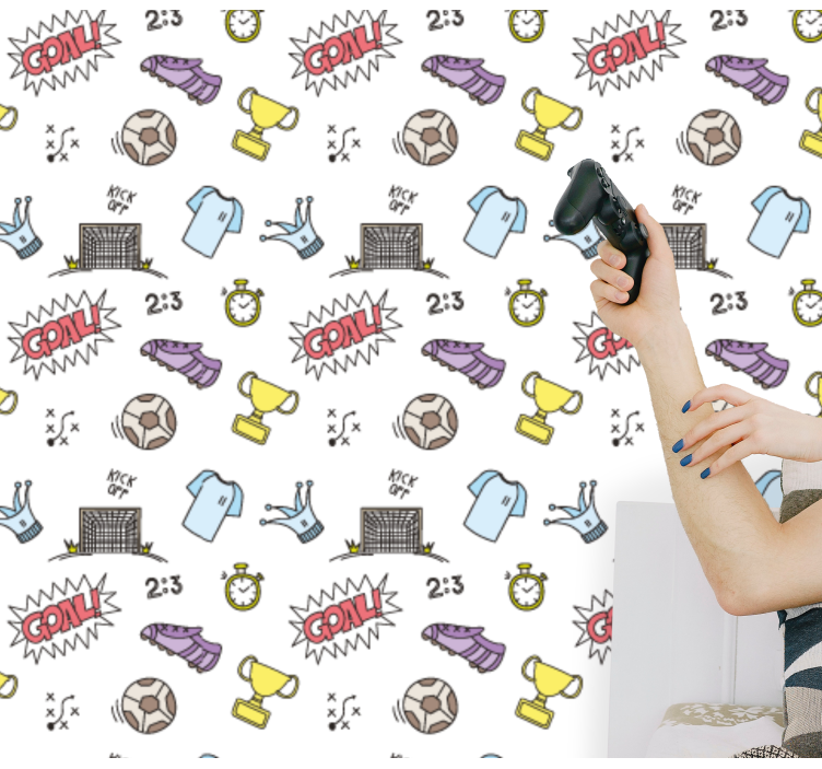 Voetbal leuk thema babykamer behang - TenStickers