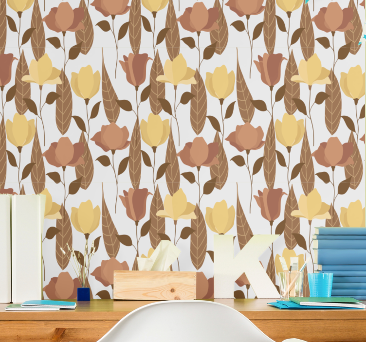 Weergave van bloemstukken behang bloemen - TenStickers
