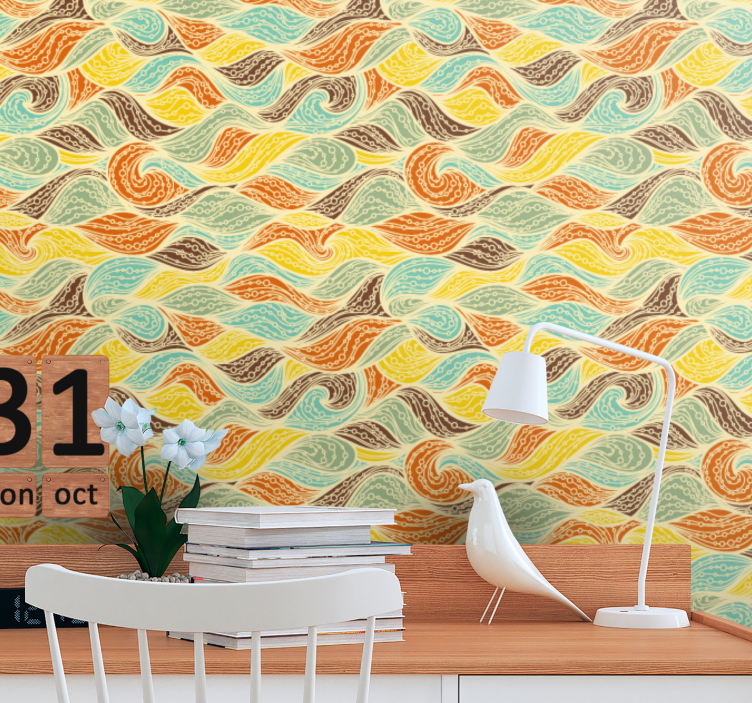 Wervelende motieven abstract behang - TenStickers