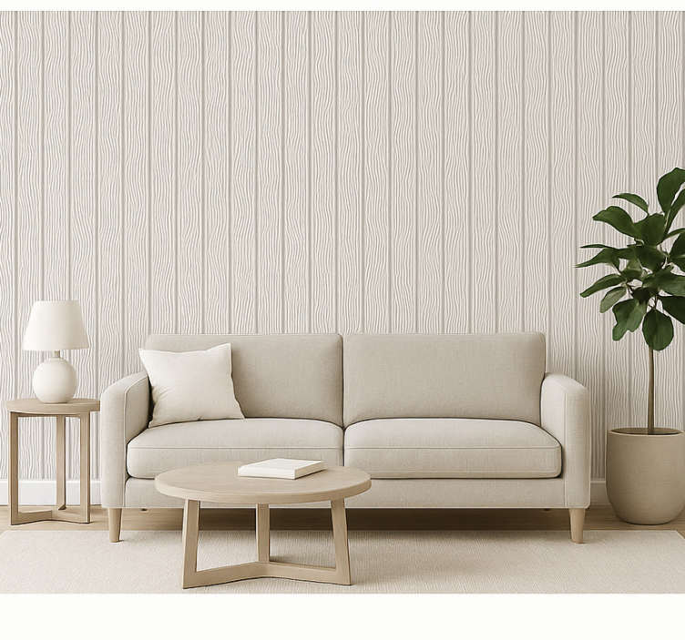 Woonkamer behang 3d houtpaneel effect - TenStickers