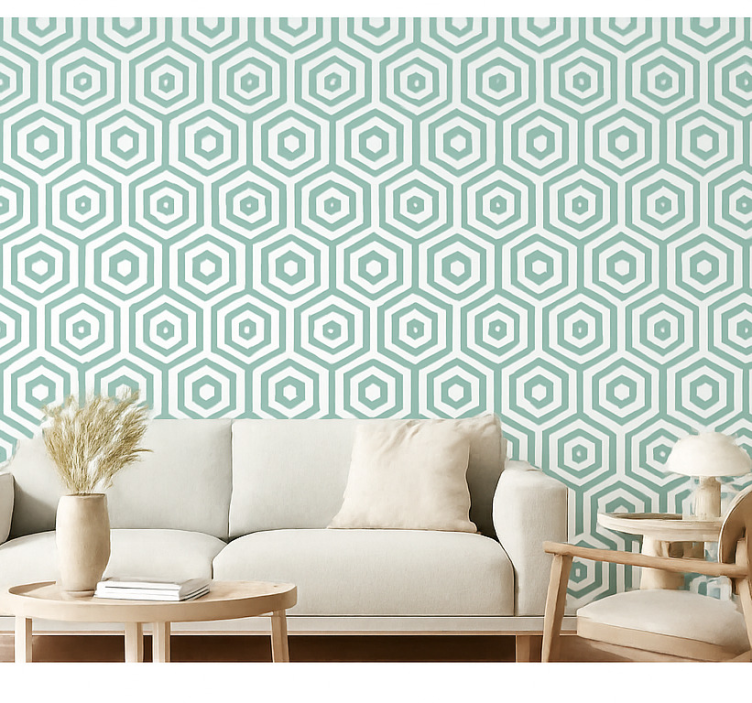 Woonkamer behang abstract geometrisch - TenStickers