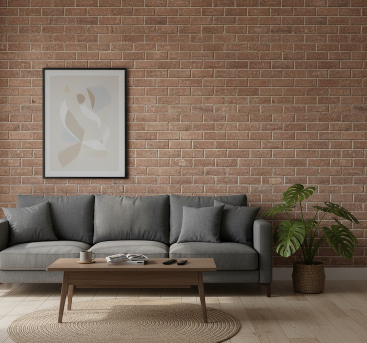 Woonkamer behang baksteen illusie - TenStickers