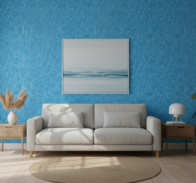 Woonkamer behang blauwe waterstructuur - TenStickers