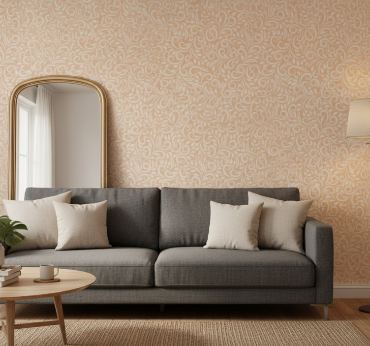Woonkamer behang elegant botanisch element - TenStickers
