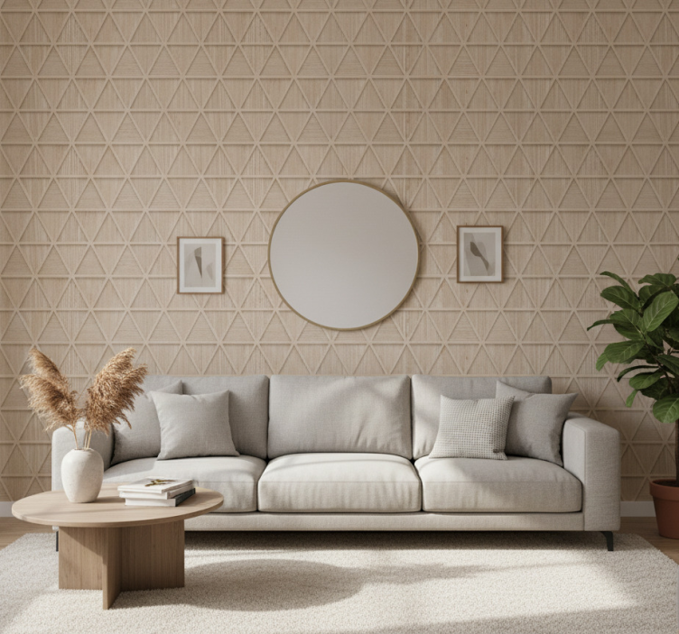 Woonkamer behang geometrisch motief oppervlak - TenStickers