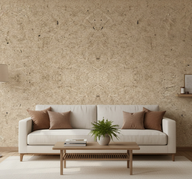 Woonkamer behang kurkbord effect - TenStickers