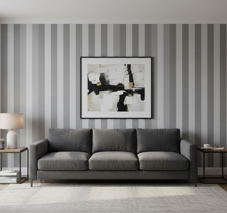 Woonkamer behang lijnvormige tafeloppervlak - TenStickers