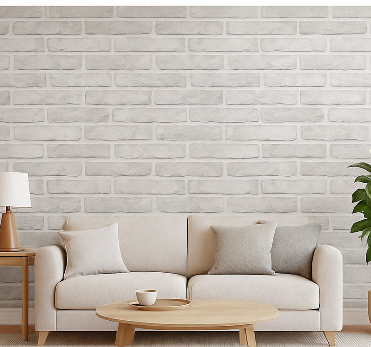 Woonkamer behang loft baksteen - TenStickers