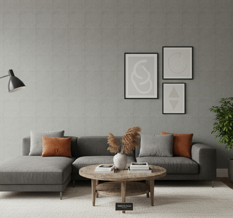 Woonkamer behang modern grijs beton - TenStickers