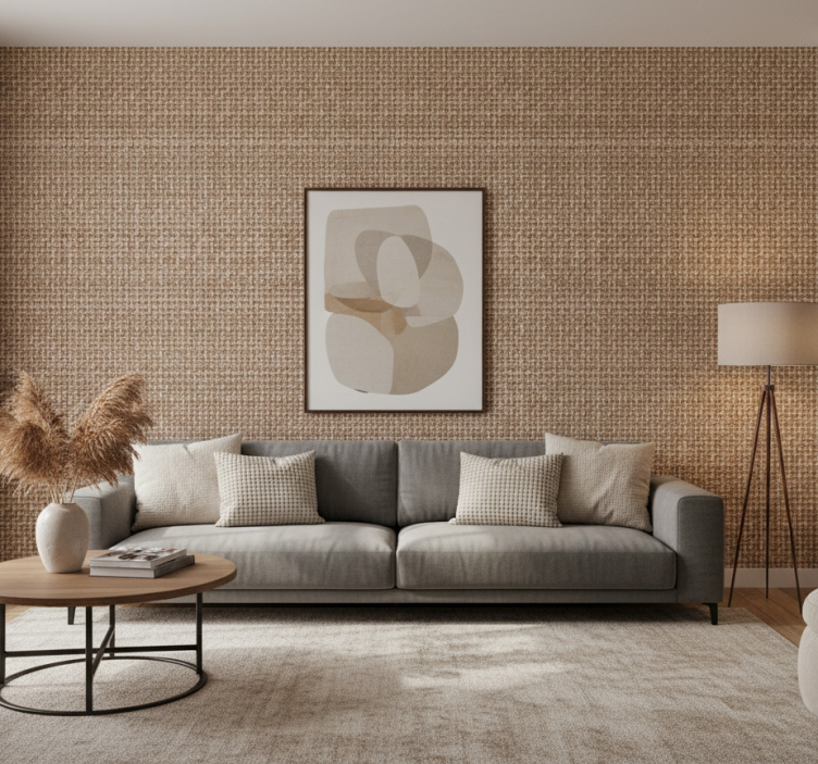 Woonkamer behang natuurlijke vezelweving - TenStickers