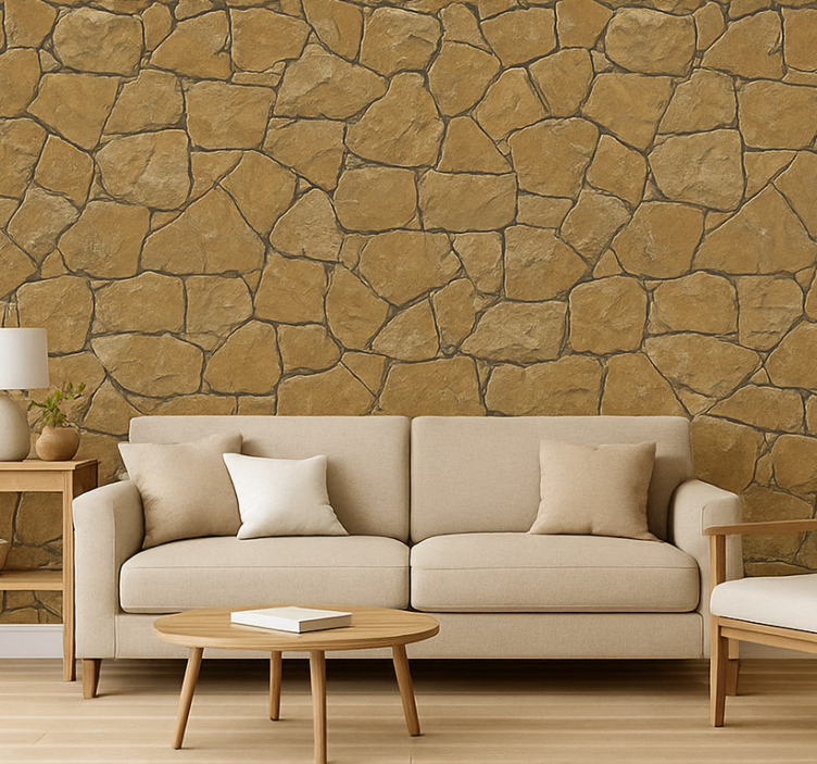 Woonkamer behang neutraal textuurdesign - TenStickers