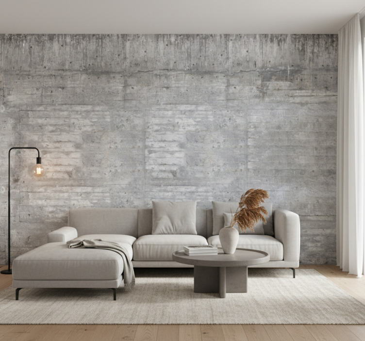 Woonkamer behang rauw industrieel beton - TenStickers