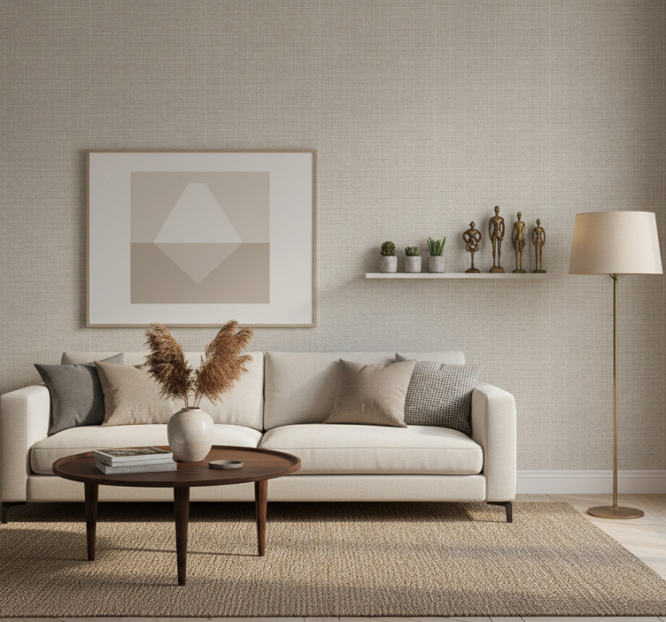 Woonkamer behang strakke neutrale textuur - TenStickers