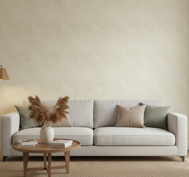 Woonkamer behang subtiele golfpatronen - TenStickers
