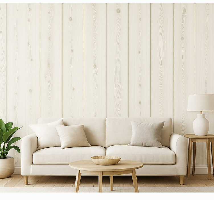 Woonkamer behang vergrijsd hout - TenStickers