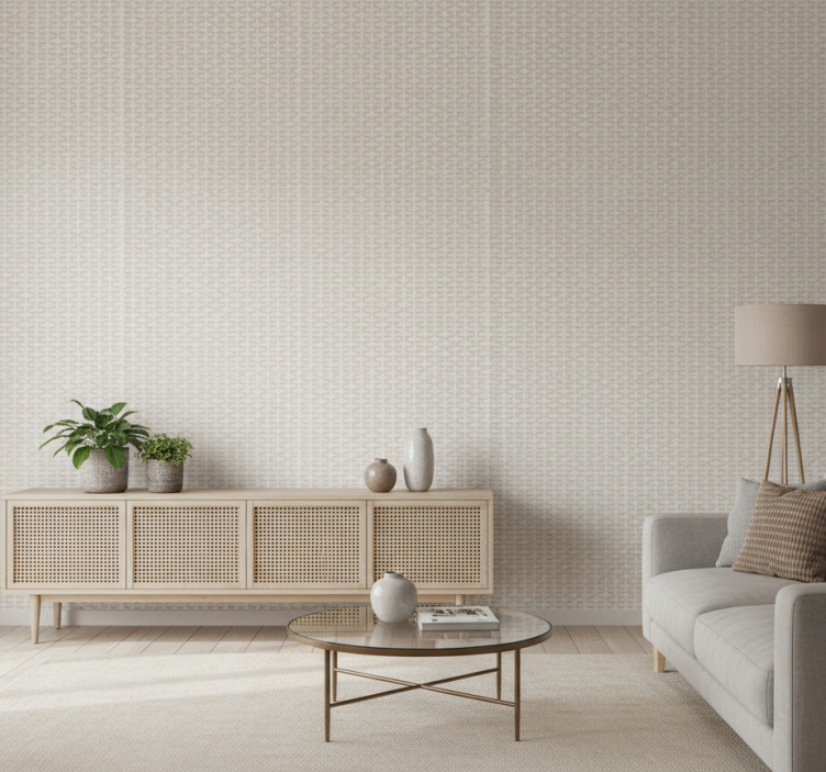 Woonkamer behang wit riet effect - TenStickers