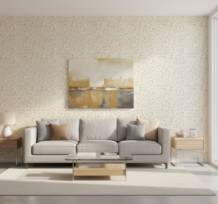 Woonkamer behang zonnige geometrie - TenStickers