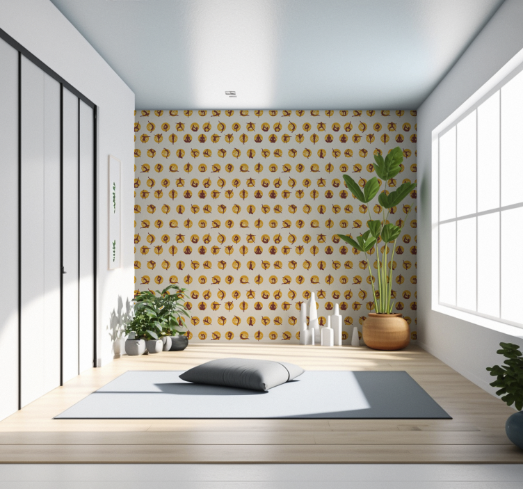 Yoga-icoon Rondjes behang - TenStickers
