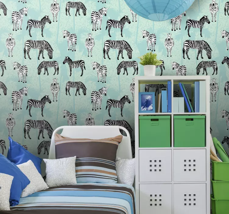 Zebrapatroon behang zebra - TenStickers