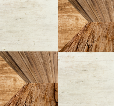 Geometrisch houtwerk hout behang - TenStickers