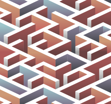 In elkaar grijpend patroon geometrisch behang - TenStickers