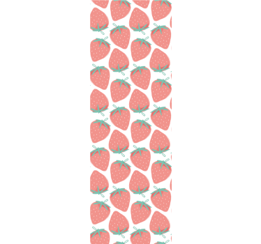 Motief met aardbeienmotief keuken behang - TenStickers