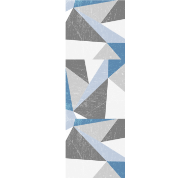 Modern grijs en blauw patroon behang driehoeken - TenStickers