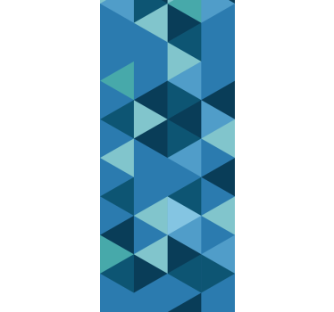 Blauwe kleine figuren geometrisch behang - TenStickers