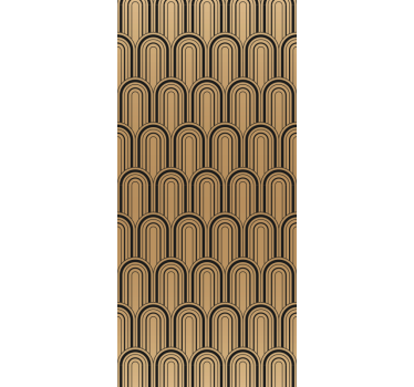 Bruin boogpatroon ontwerp geometrisch behang - TenStickers