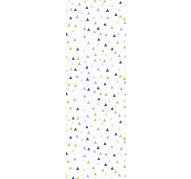 Kleurrijk minimalistisch wit design behang driehoeken - TenStickers