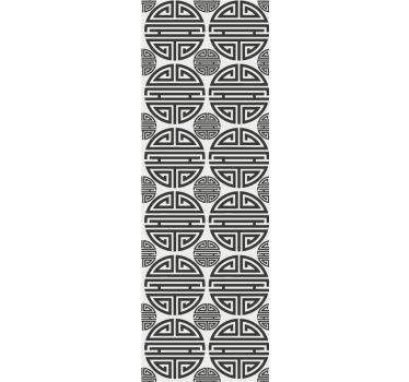 Tribal zwart-wit patroon stippen behang - TenStickers