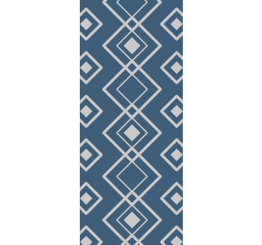 Diamantblauw raster geometrisch behang - TenStickers
