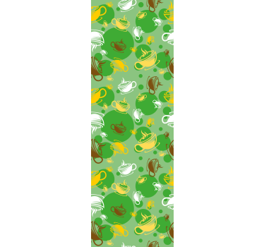 Koffiekopjes collectie keuken behang - TenStickers