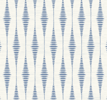 rabaul ikat blauw en beige geometrisch behang - TenStickers