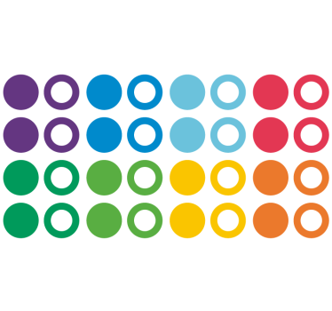 Geometrisch behang regenboogkleuren cirkels - TenStickers