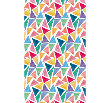 Geometrisch behang vrolijke kleurrijke driehoeken - TenStickers