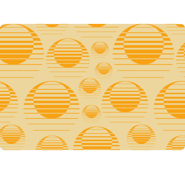 Geometrisch behang retro oranje zonnen - TenStickers