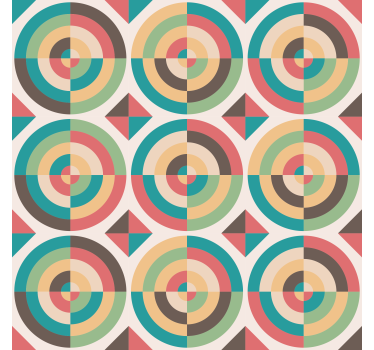 Geometrisch behang retro abstracte vormen - TenStickers