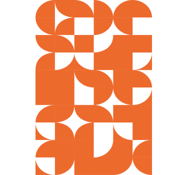 Behang print oranje cirkel geometrisch kunstpatroon - TenStickers