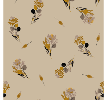 Behang print vintage bloemen - TenStickers