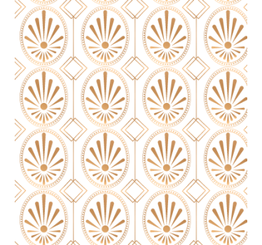 Behang print moderne kunst wit en gouden deco patroon - TenStickers