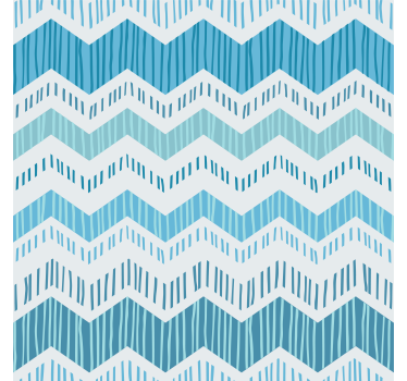 Behang print blauwe zig zag - TenStickers