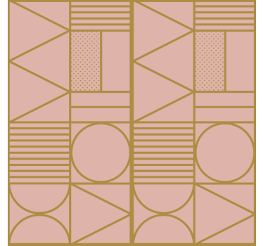 Behang print goud en roze kleuren blok - TenStickers