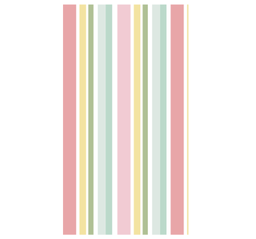 Behang print horizontaal pastel multicolor gestreept - TenStickers