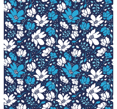 Behang print witte madeliefjes op blauwe achtergrond - TenStickers