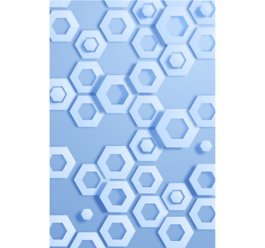 Geometrisch behang hexagonaal blauw patroon - TenStickers