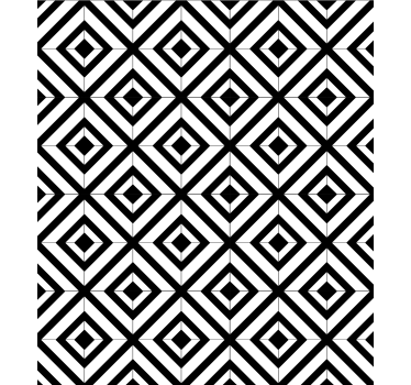 Geometrisch behang zwart-witte diamanten - TenStickers