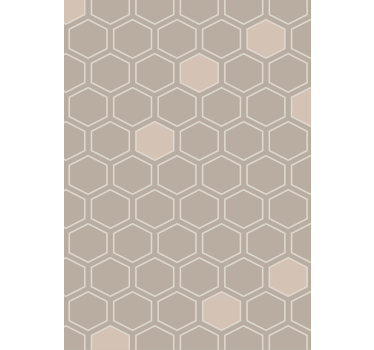 Geometrisch behang hexagon beige motief - TenStickers