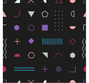 Geometrisch behang speelse vormen tentoonstelling - TenStickers