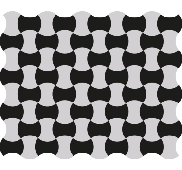 Geometrisch behang zwart en wit curves - TenStickers